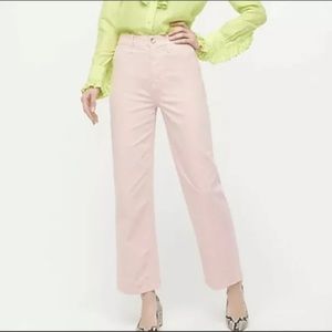 J Crew slim wide leg pants washed pink canvas AJ949 size 31 petite